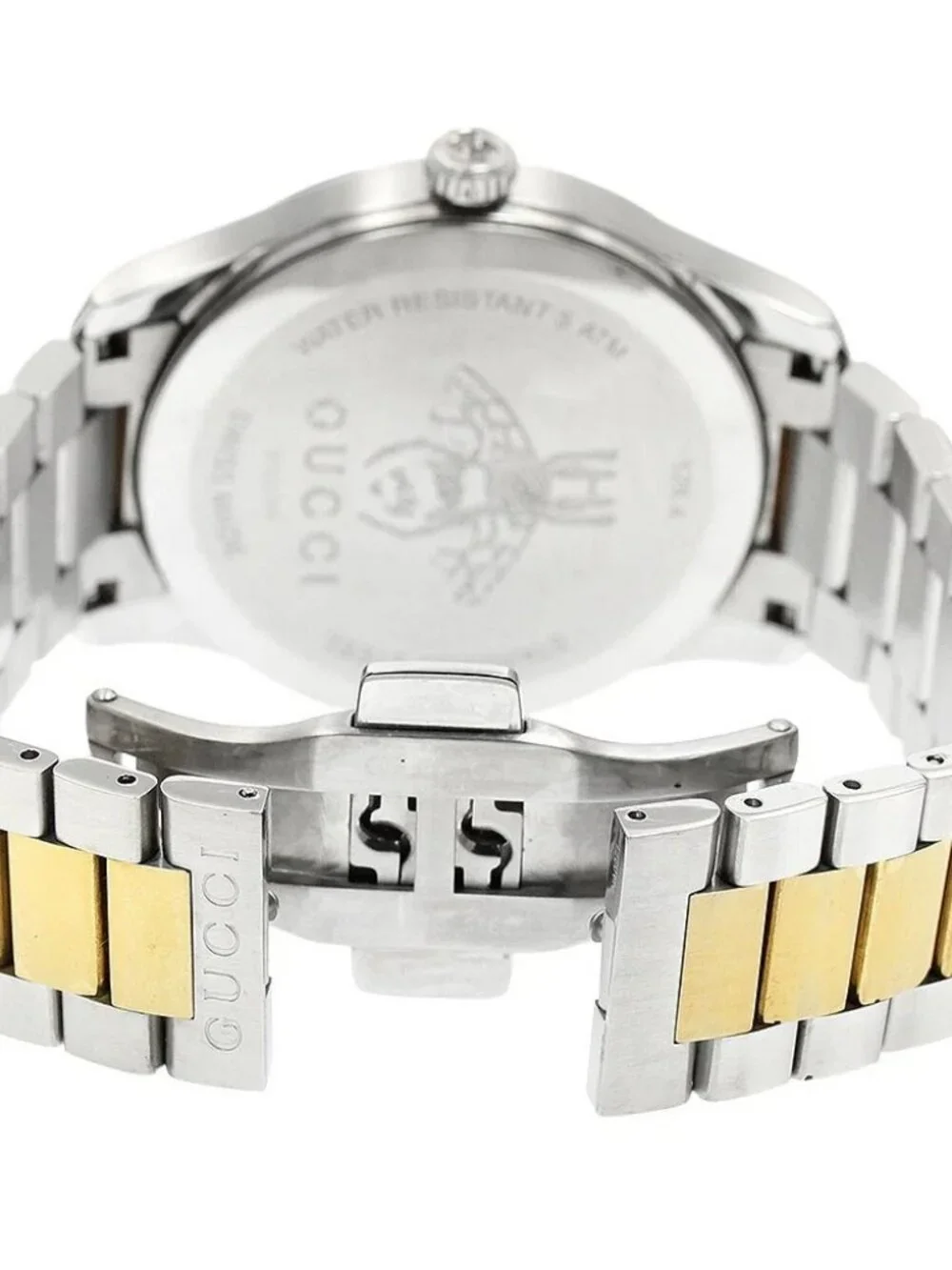 GUCCI G timeless bee 126.4/YA1264131 Silver / Gold Dial Quartz Boy's